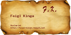 Feigl Kinga névjegykártya